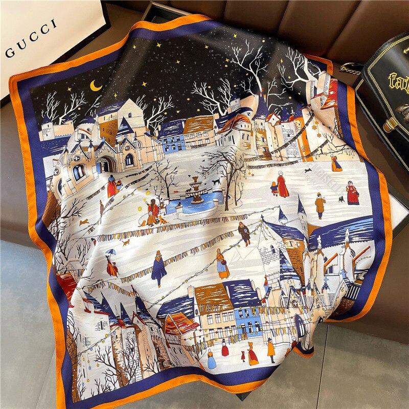 Foulard Chic Femme Carré 100% Soie | La Parisienne