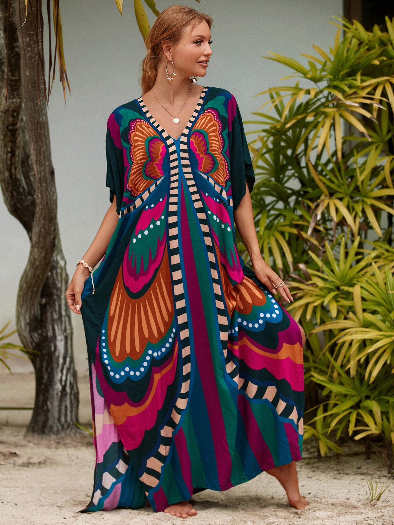 Robe de Plage Originale Motif Coloré | La Parisienne