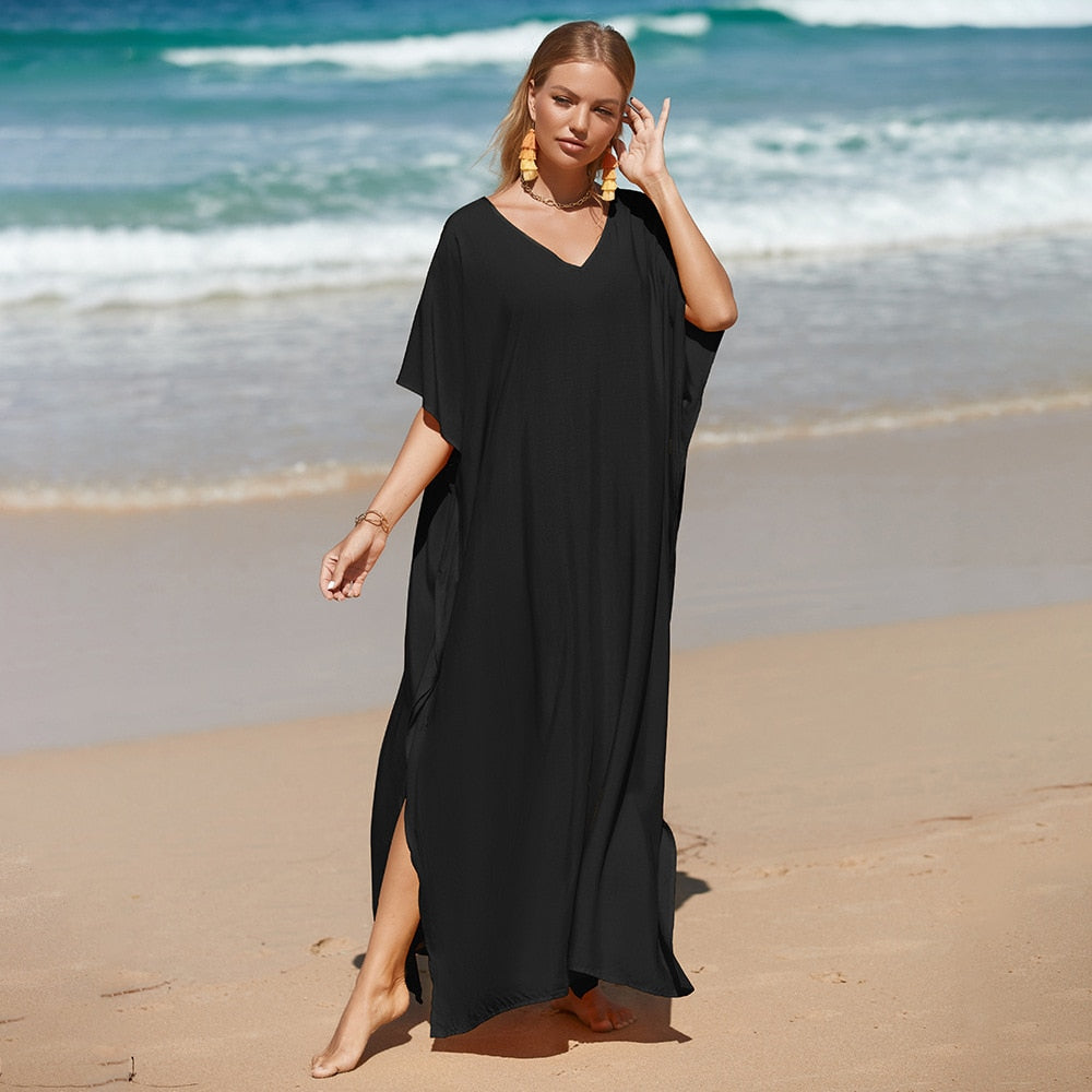 Robe de plage noire sale